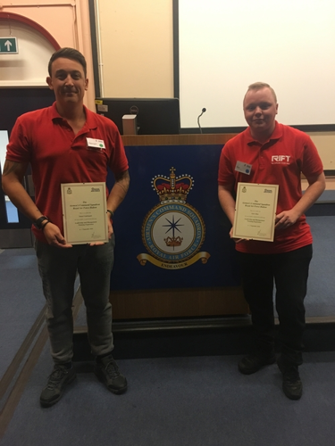 Dan Nightingale and Tyler Elliot recieve their certificates